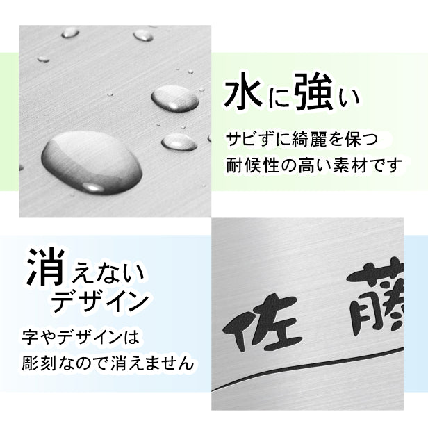 表札 ステンレス調 150×150 L シルバー マンション ポスト 戸建 名前 アクリル表札 デザイン 室名札 シール式 プレート ルームプレート おしゃれ ひょうさつ 銀 看板 外壁 門柱 アクリル製 レーザー彫刻 正方形 (配送2)