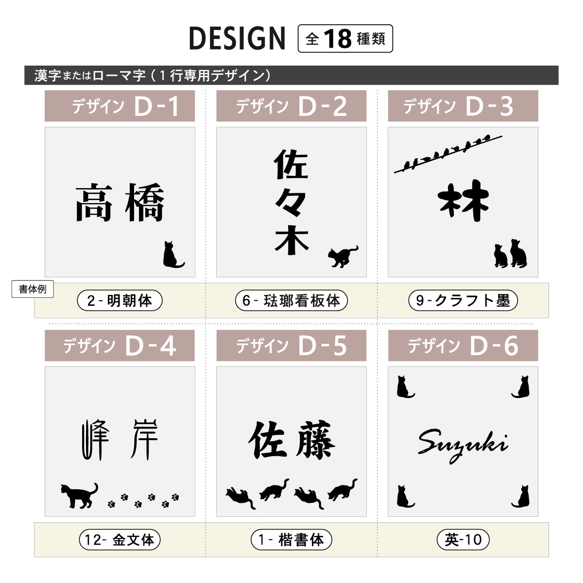 表札 猫【選べるレイアウト】SS-LL シルバー ゴールド ブロンズ 木目調 ねこ ネコ cat 四角 プレート おしゃれ マンション ポスト 戸建 外壁 門柱 ステンレス調 真鍮風 銅板風 かわいい ひょうさつ アクリル製 レーザー彫刻 屋外 日本製 シール式 (配送2)