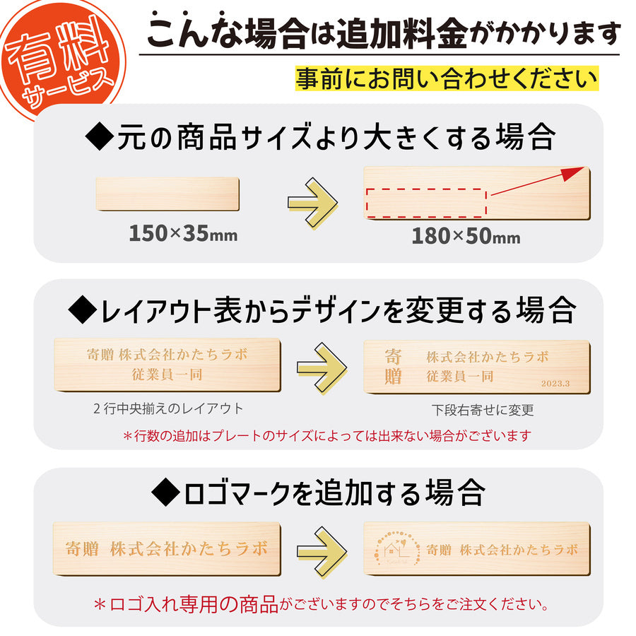 【楽天1位】【~12:00注文で当日発送】木製 寄贈プレート マグネット S-L 選べる3サイズ×2色 表題 題名 名入れ無料 国産ヒノキ 卒業 卒園 オーダーメイド おしゃれ 文字 メッセージ ギフト プレゼント タイトル 寄付 寄附 献上 進呈 贈呈 献呈 寄進 シール式 (配送2)