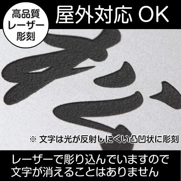 二世帯表札 ステンレス調 180×180 LL シルバー マンション ポスト 戸建 表札 二世帯 同居 二世帯住宅 二世帯同居 プレート ネームプレート おしゃれでシンプルなデザイン 銀 看板 門柱や外壁にも最適 アクリル製 レーザー彫刻 正方形 屋外対応 シール式 (配送2)