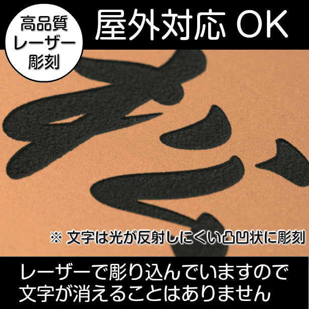二世帯表札 ステンレス調 100×100 SS 銅板風 ブロンズ マンション ポスト 戸建 表札 二世帯 同居 二世帯住宅 二世帯同居 プレート ネームプレート シンプルでおしゃれ 銅 看板 門柱や外壁にも最適 アクリル製 レーザー彫刻 正方形 屋外対応 シール式 (配送2)