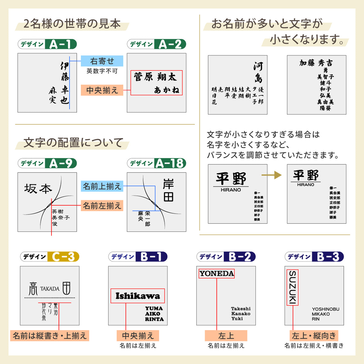 表札 家族 名前 家族全員の名前が入る【選べるデザイン】SS-LL シルバー ゴールド ブロンズ 木目調 連名 家族名 ポスト 戸建 家族表札 ネームプレート 門柱 外壁 軽くて丈夫 屋外対応 シール式 (配送2)