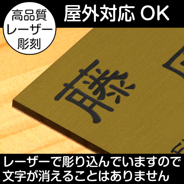 表札 家族 名前 家族名 ステンレス調 100×100 SS 真鍮風 ゴールド マンション ポスト 戸建 アパート 表札 連名 家族表札 プレート ネームプレート おしゃれ 金 看板 門柱や外壁にも最適 アクリル製 レーザー彫刻 正方形 屋外対応 シール式 (配送2)