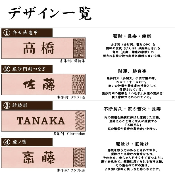 表札 招福 開運 おしゃれなデザイン表札 木目調 フェイクウッド 150×35 M 伝統的な吉祥文様を刻印した縁起の良い表札 風水 マンション ポスト ドア 外壁 門柱 銀 組子柄 長方形 アクリル製 文字が消えないレーザー彫刻 屋外対応 貼るだけ シール式 (配送2)