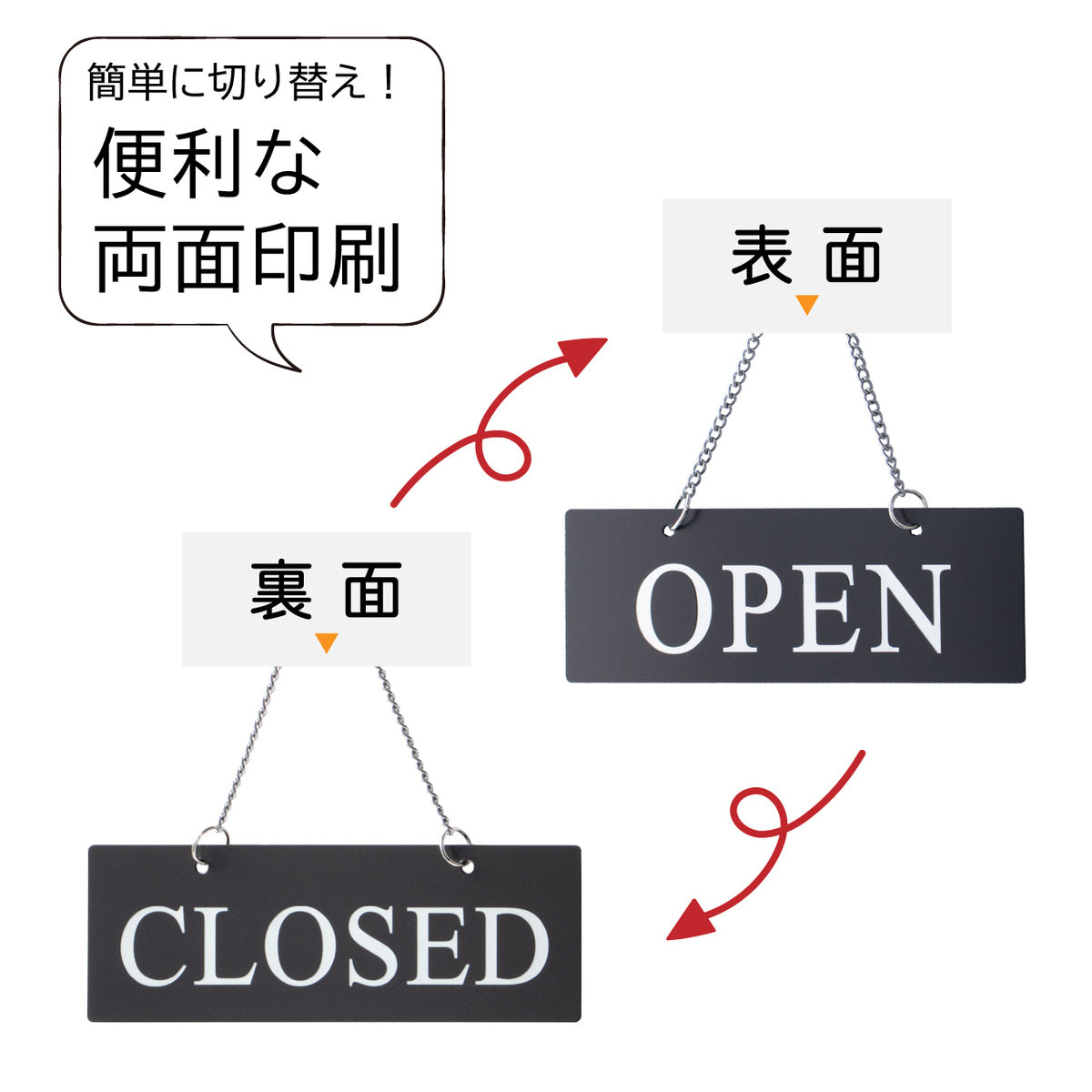 【楽天1位】オープンクローズ看板 ボード 両面 open closed【ブラック タイムズニューローマン】サインプレート ドアプレート 落ちても割れない 丈夫で長持ち オシャレ 営業中 開店中 案内表示 水濡れOK 日本製 黒 (配送2)
