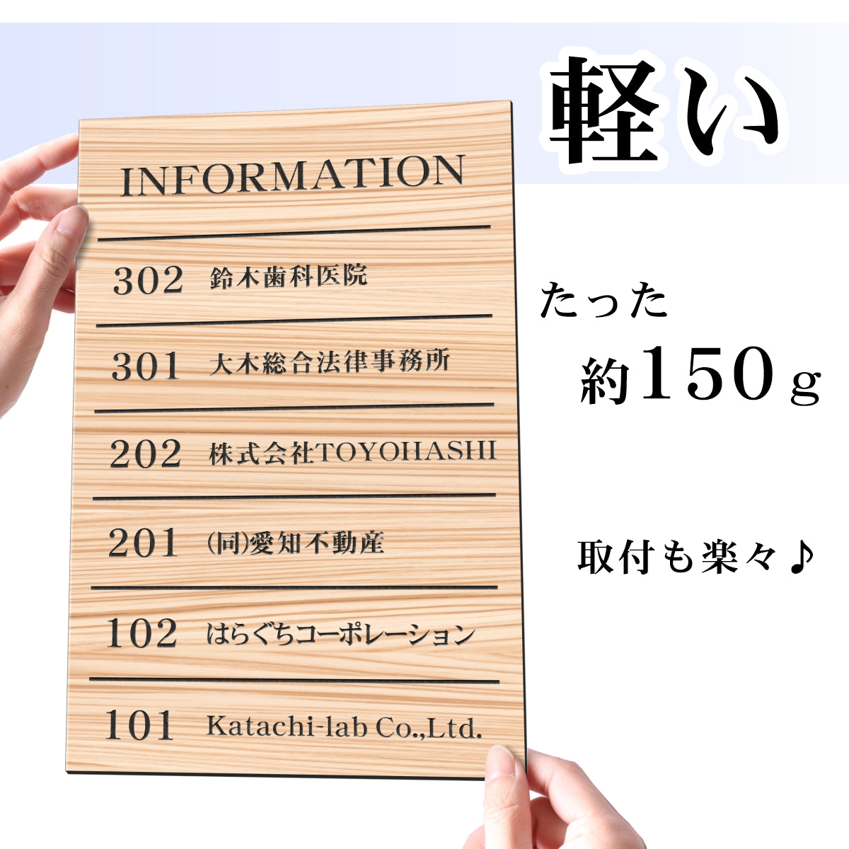 フロア案内板 木目調 300×200 S 名入れ無料 校正付き フェイクウッド ビルやテナントのサインボード、オフィスや事務所のインフォメーションサイン。エントランス 屋外対応の軽くて丈夫で送料無料 (配送4)