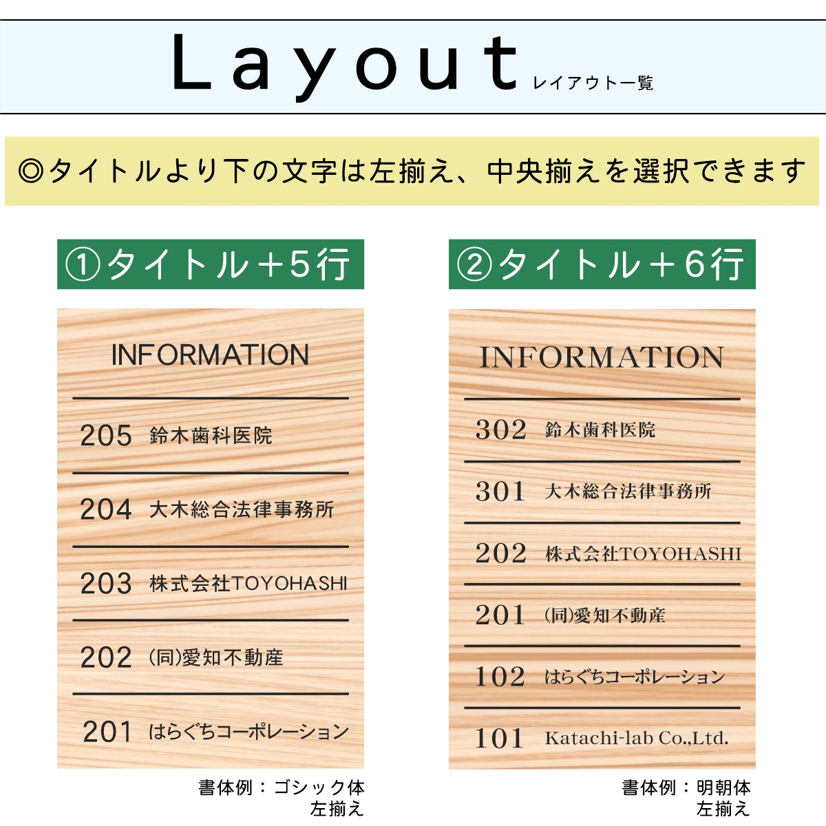 フロア案内板 木目調 300×200 S 名入れ無料 校正付き フェイクウッド ビルやテナントのサインボード、オフィスや事務所のインフォメーションサイン。エントランス 屋外対応の軽くて丈夫で送料無料 (配送4)