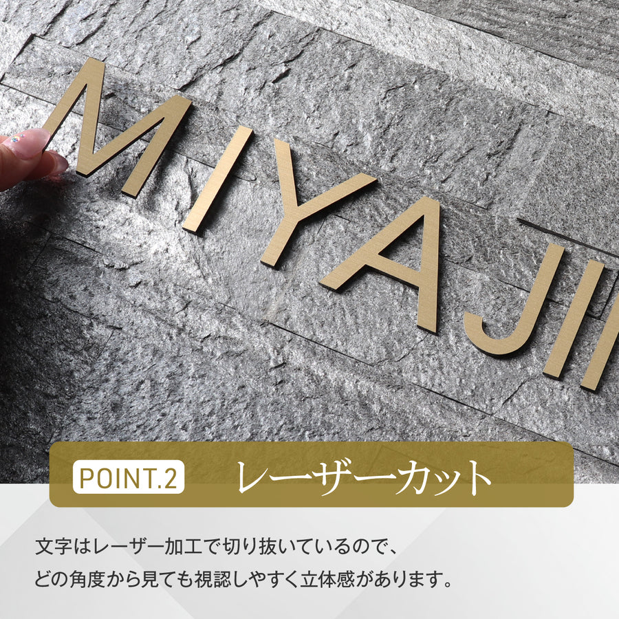 切り文字 表札 看板 5cm~10cm 漢字 ひらがな カタカナ アルファベット 数字 番地 記号 小さめ (ゴシック) 金属調 シルバー ゴールド ブロンズ 切文字 抜き文字 アイアン風 おしゃれ 軽い 屋外対応 シール式 (配送6)