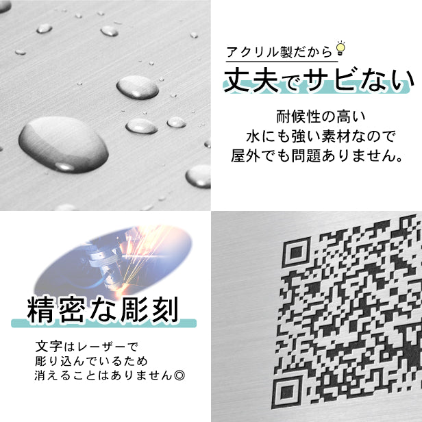 QR ロゴマーク プレート 200角 ステンレス調 シルバー 店舗の販促や宣伝 クーポン発行 SNS誘導 フリーWi-Fiの接続などに便利 QR コード バーコード スマホのカメラで読み込みOK 軽くて丈夫なアクリル製 取付簡単 シール式 四角 日本製 (配送4)