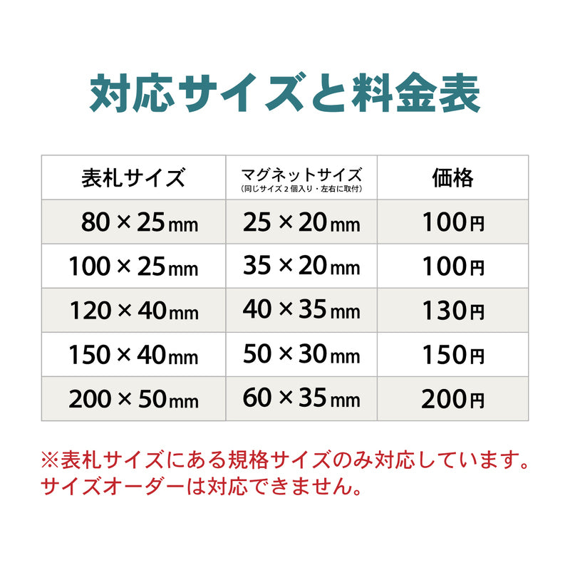 【単品購入不可】裏面マグネット 追加チケット【番地プレート専用】表札 プレートの裏面 マグネット追加オプション 【対応サイズのみ注文可】