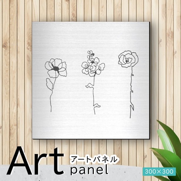 アートパネル art panel【16花ラインアート-D】モダン おしゃれ 壁掛け 