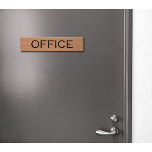 ドアプレート (OFFICE) ブロンズ 銅板風 オフィス 事務所 事務室 おしゃれ シンプル サインプレート ルームプレート ドア 室名 表示 プレート 表示サイン 会社 病院 お店 店舗 銅 シール式 アクリル製 日本製 屋外対応 (配送2)