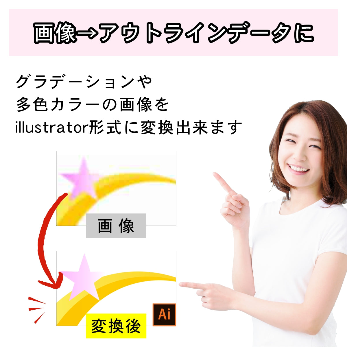 【多色画像の入稿で】ロゴや手書きのイラストをillustrator対応のパスデータ (線)に変換 ライブトレース 画像トレース イラレ イラストレーター ai jpeg jpg png pdf アウトラインデータ ロゴマーク データ作成 サービス 画像をデータ化 メール納品