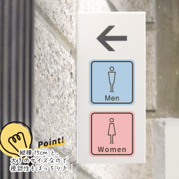 トイレサイン トイレマーク ステッカー シール 標識 TOILET ドア おしゃれ サインプレート MEN WOMEN 車いす 化粧室 お手洗い カラー ピクトサインステッカー 扉 (配送2)