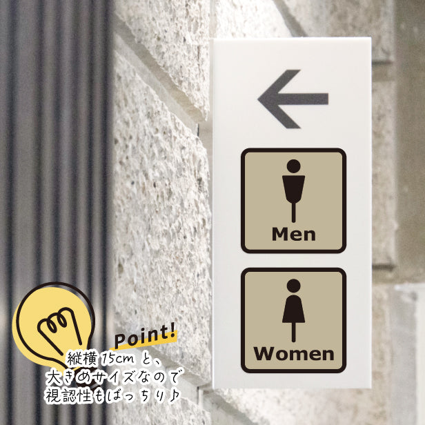 トイレサイン トイレマーク ステッカー シール ブルックリン 標識 TOILET ドア おしゃれ サインプレート MEN WOMEN 車いす 化粧室 お手洗い カラー ピクトサインステッカー 扉 (配送2)