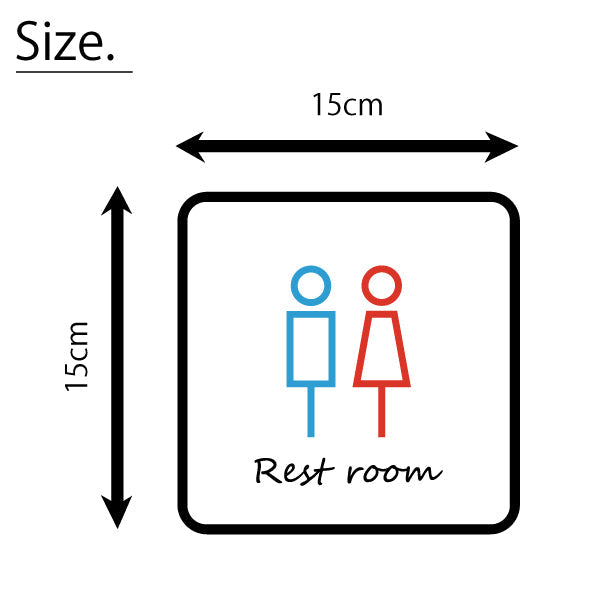 トイレサイン トイレマーク ステッカー シール ジェンダーフリー 標識 TOILET ドア おしゃれ サインプレート MEN WOMEN 車いす 化粧室 お手洗い カラー LGBTQ ピクトサインステッカー 扉 (配送2)