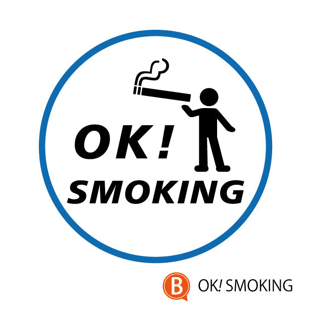 喫煙可能店 ステッカー シール 分煙 丸型 窓用ステッカー ピクトサイン 禁煙 喫煙禁止 OK SMOKING スモーキングエリア 喫煙可能表示ステッカー ドア おしゃれ サインプレート 日本製 防水 撥水 (配送2)
