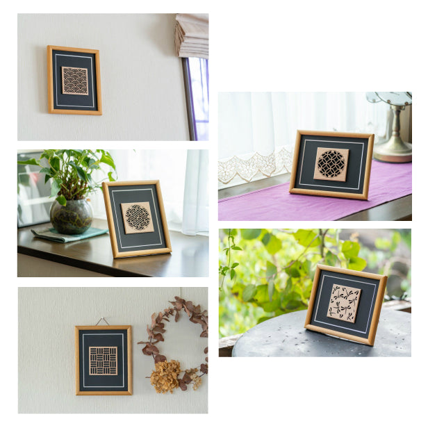額縁 オブジェ 置物 おしゃれ 和モダン 壁掛けOK【とんぼ】組子細工 インテリアフレーム 開運 風水 招福 縁起 伝統的な吉祥文様 和風 現代の名工 黄綬褒章 受章 松井美喜夫氏監修 木製 当店限定 日本製 (配送4)