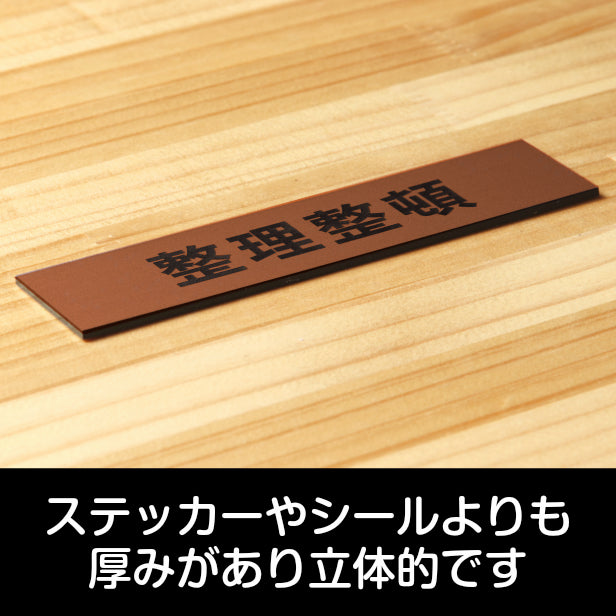 整理整頓 サインプレート 銅板風 ブロンズ おしゃれ 片付けを習慣化する表示プレート 目立ち過ぎず雰囲気を壊さない 整理 整頓 軽くて丈夫 アクリル製 屋外対応 水濡れOK 日本製 シール式 (配送2)
