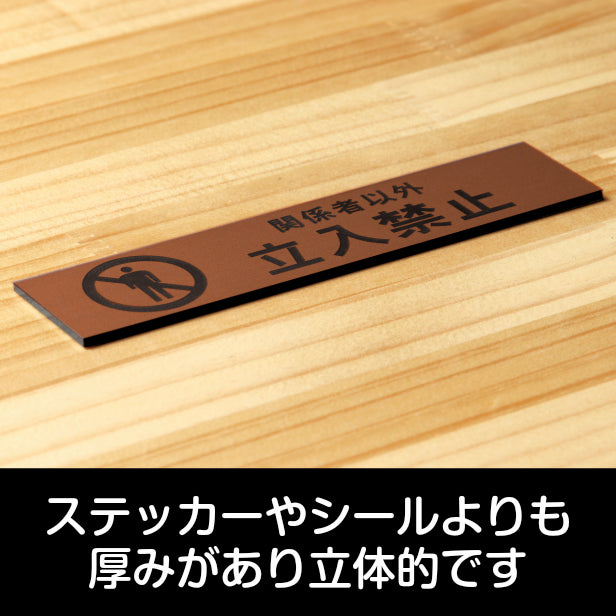 関係者以外立入禁止 サインプレート 銅板風 ブロンズ おしゃれな表示プレート 雰囲気を損なわず分かりやすいサイン スタッフや従業員用を知らせたい扉やドアに最適屋外対応 水濡れOK 日本製 シール式 (配送2)