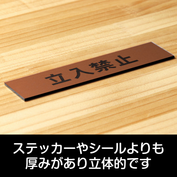立入禁止 サインプレート 銅板風 ブロンズ おしゃれな注意喚起プレート 出入口の立ち入り禁止表示や制限の案内表示として 軽くて丈夫 アクリル製 屋外対応 水濡れOK 日本製 シール式 (配送2)