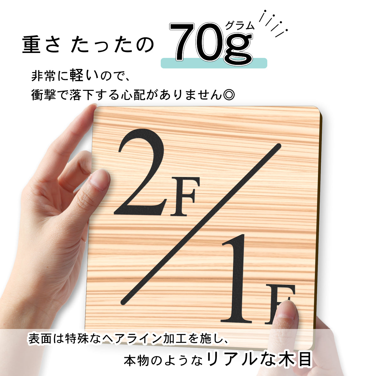階数表示板 階段 数字 サイン 階数表示プレート メーカー【150角】木目調 フェイクウッド タイムズニューローマン 番号 ナンバー 四角 角が丸い 案内表示板 屋外対応 簡単シール式 日本製 (配送2)