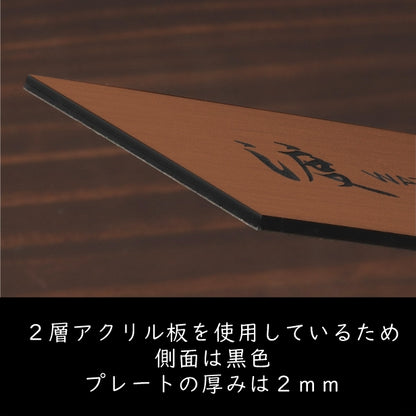 表札 (名字のみ) 130×60 S 銅板風 ブロンズ 名入れ無料 戸建 マンションの表札として ドアや外壁に貼ったりポストの名前表示にも最適 反射の少ないマット仕上げ 錆びずにいつまでもキレイなアクリル製 シンプル モダン おしゃれ 銅 屋外対応 (配送2)