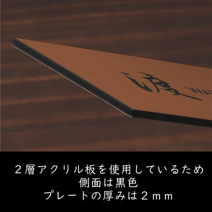 表札 (名字のみ) 150×70 M 銅板風 ブロンズ 名入れ無料 戸建 マンションの表札として ドアや外壁に貼ったりポストの名前表示にも最適 反射の少ないマット仕上げ 錆びずにいつまでもキレイなアクリル製 シンプル モダン おしゃれ 銅 屋外対応 (配送2)