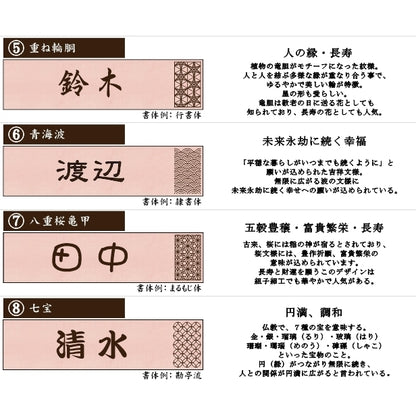 表札 招福 開運 おしゃれなデザイン表札 木目調 フェイクウッド 180×40 L 伝統的な吉祥文様を刻印した縁起の良い表札 風水 マンション ポスト ドア 外壁 門柱 銀 組子柄 長方形 アクリル製 文字が消えないレーザー彫刻 屋外対応 貼るだけ シール式 (配送2)