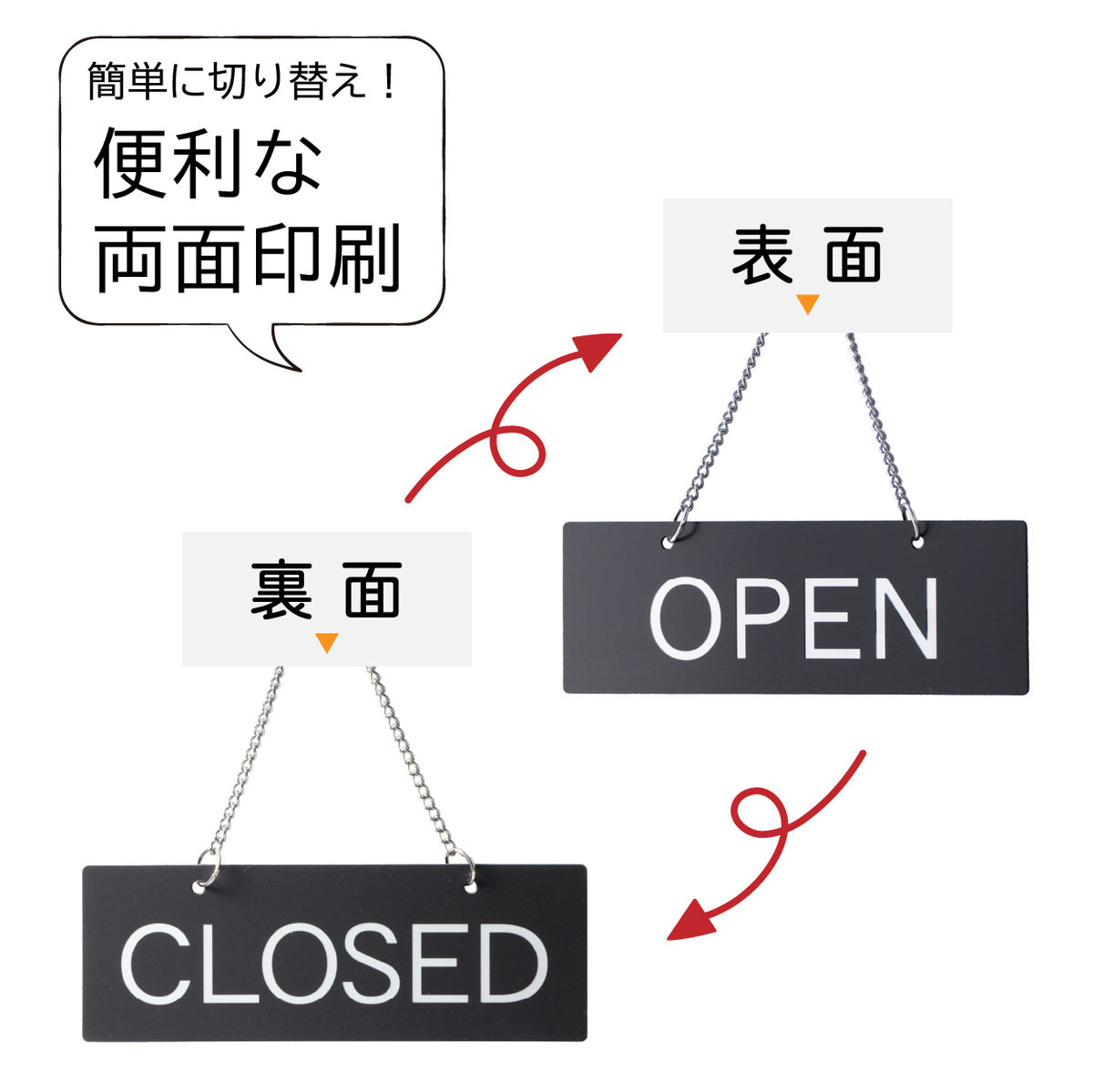 オープン クローズ ボード 両面 open closed 看板 【ブラック ゴシック】 サインプレート おしゃれ かわいい 営業中 看板 ドアプレート サイン ディスプレイ ショップ 営業 プレート レストラン 店舗 お店 案内 表示 開店中 さびない (配送2)