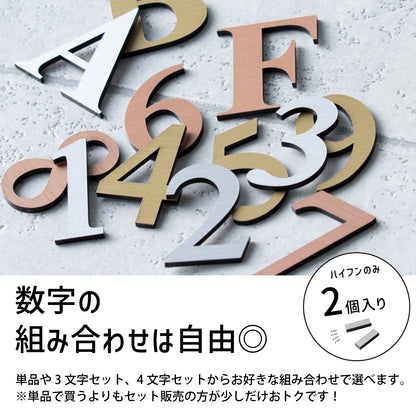数字 番号 ナンバー 切文字 単品 セット販売 部屋番号 ルームナンバー 金属調 シルバー ステンレス調 ゴールド 真鍮風 ブロンズ 銅板風 ロッカー ホテル 室名 宅配ボックス ポスト アパート サインプレート アルファベット 屋外対応 錆びない シール式 (配送1)