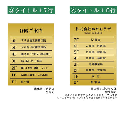 フロア案内板 真鍮風 400×300 M 名入れ無料 校正付き ゴールド ビルやテナントのサインボード オフィスや事務所のインフォメーションサイン エレベーターやマンションのエントランスにも 屋外対応の軽くて丈夫で錆びないアクリル製 レーザー彫刻 金 (配送4)