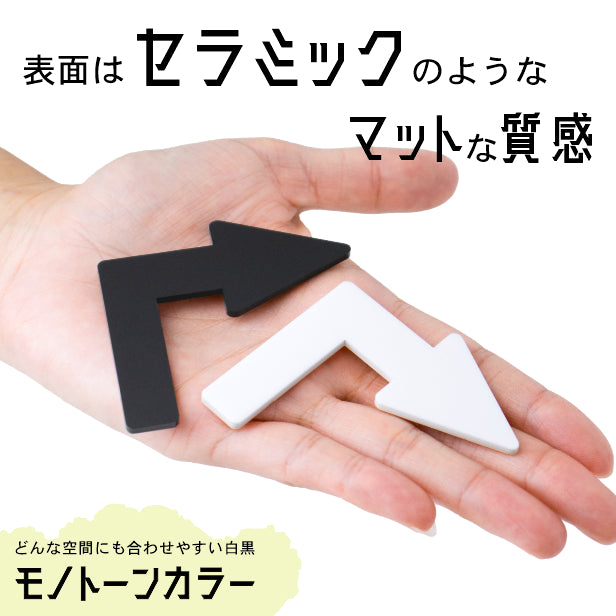 【2色 白黒】矢印サイン L字型 Arrow Sign アロー サインプレート ブラック ホワイト ピクトグラム ピクトサイン 曲がる 直角 90度 右左 方向表示 進路 案内表示 ドア 引戸 オフィス 店舗 おしゃれ アクリル製 屋外対応 シール式(配送2)
