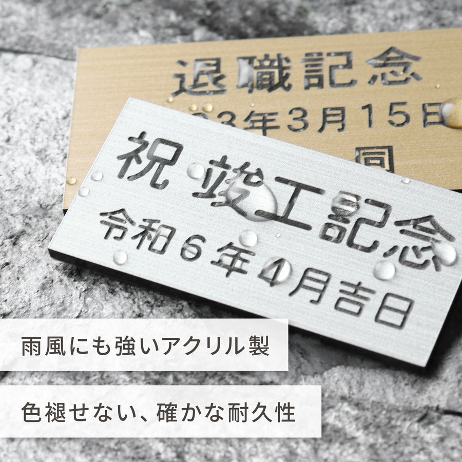 【〜12:00注文で当日発送】寄贈プレート 小さい 名入れ 50mm 60mm 70mm オーダーメイド 贈答 絵画 名入れ ネームプレート 刻印無料 プレート 卒業 卒園 竣工 創立 おしゃれ メッセージ ギフト 贈る 贈与 寄付 進呈 贈呈 記念 ステンレス調 ゴールド 真鍮風 シール式 (配送2)