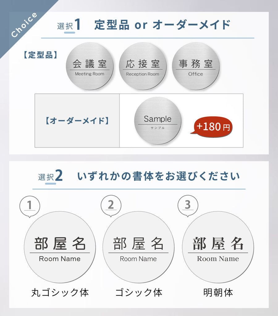 室名プレート 室名札 プレート 丸形 [20cm] 受付 会議室 応接室 待合室 事務室 休憩室 社長室 給湯室 御手洗い 更衣室 書庫 資料室 倉庫 相談室 管理室 部屋名 ステンレス調 サインプレート ルームプレート 室名表示 ネームプレート シール式 施工不要 屋外対応 (配送2)