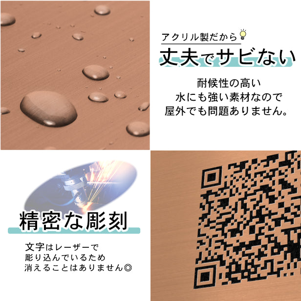 QR ロゴマーク プレート ハガキサイズ 148×100 銅板風 ブロンズ 店舗の販促や宣伝 クーポン発行 SNS誘導 フリーWi-Fiの接続などに便利 QR コード バーコード スマホのカメラで読み込みOK 軽くて丈夫なアクリル製 取付簡単 シール式 日本製 (配送4)