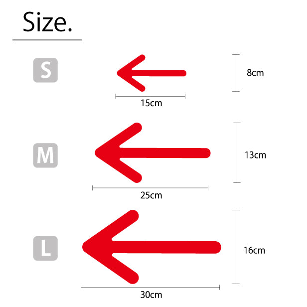 【2色】S-L 矢印サイン [C] Arrow Sign アロー ステッカー シール ブラック レッド 標識 案内表示 進行方向 壁 ドア おしゃれ サイン 引き戸 自動扉 お手洗い カラー ピクトサインステッカー 扉 黒 赤 メール便 送料無料(配送2)