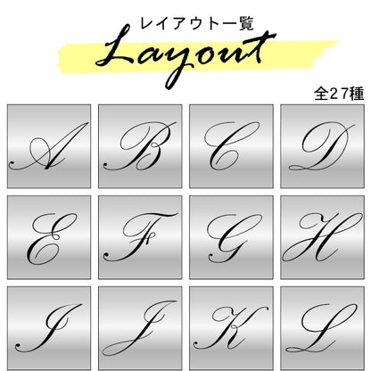 アートパネル art panel【A】モダン おしゃれ 壁掛け イニシャル アルファベット アートボード 金属風 art board インテリア ステンレス調 シルバー 銀 軽くて丈夫 アクリル製 正方形 筆記体 ピンフック対応 wall hanging 簡単取付 日本製 宅配便(配送4)