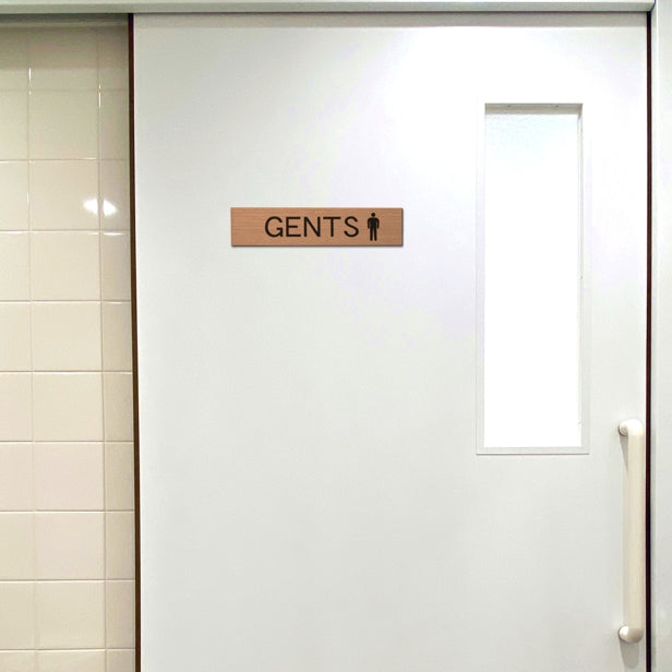 ドアプレート (GENTS マーク付) ブロンズ 銅板風 男子トイレ 男子 ジェンツ おしゃれ シンプル トイレサイン お手洗い 男 サインプレート ドア 室名 表示 プレート 表示サイン 会社 オフィス 病院 お店 店舗 銅 シール式 アクリル製 日本製 屋外対応 (配送2)