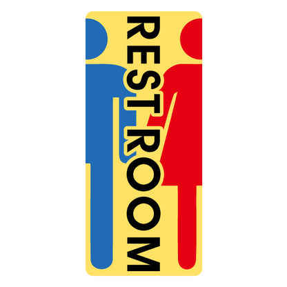 トイレサイン ドアサイン ピクトサイン ステッカー シール  [マルチカラー] 標識 TOILET ウォールステッカー 洗面所 ドア トイレマーク おしゃれ サイン ピクトグラム サインプレート MEN WOMEN 化粧室 お手洗い カラー ピクトサインステッカー 扉 (配送2)