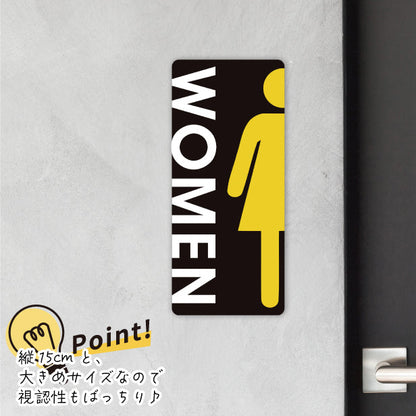 トイレサイン ドアサイン ピクトサイン ステッカー シール  [ブラック] 標識 TOILET ウォールステッカー 洗面所 ドア トイレマーク おしゃれ サイン ピクトグラム サインプレート MEN WOMEN 化粧室 お手洗い カラー ピクトサインステッカー 扉 (配送2)