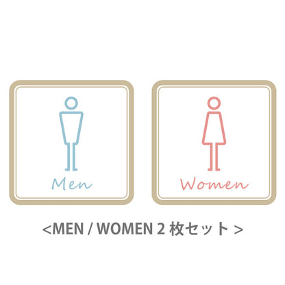 トイレサイン ドアサイン ピクトサイン ステッカー シール ナチュラルカラー 北欧 標識 TOILET ウォールステッカー 洗面所 ドア トイレマーク おしゃれ ピクトグラム サインプレート MEN WOMEN 車いす 化粧室 お手洗い カラー ピクトサインステッカー 扉 (配送2)