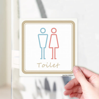 トイレサイン ドアサイン ピクトサイン ステッカー シール ナチュラルカラー 北欧 標識 TOILET ウォールステッカー 洗面所 ドア トイレマーク おしゃれ ピクトグラム サインプレート MEN WOMEN 車いす 化粧室 お手洗い カラー ピクトサインステッカー 扉 (配送2)