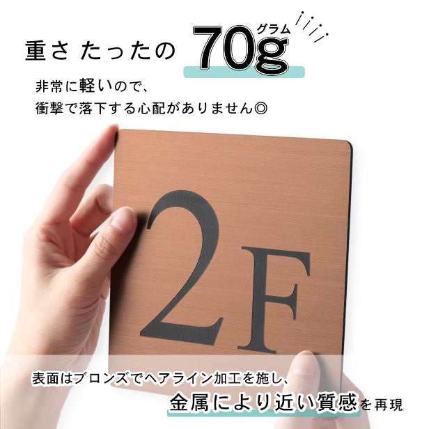 階数表示 ステンレス調 アクリル製 150角 銅板風 ブロンズ タイムズニューローマン サインプレート 数字 フロアサイン フロアプレート 階段 表示 階数表示板 銅 切文字 プレート (配送2)