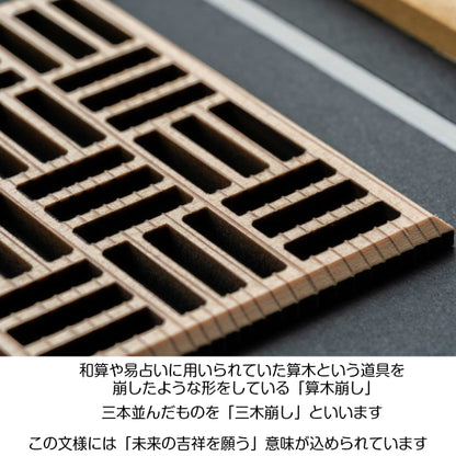 【現代の名工 監修】和柄額縁 組子 三木崩し アートレリーフ 木製 おしゃれ 開運 風水 招福 組子細工 置物 建具 和風 新築祝い ディスプレイ 秋田杉 かわいい 国産 ギフト プレゼント 額縁 木製 木 オリジナル オーダー Art Relief レーザーカット 日本製 (配送4)
